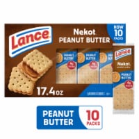 Lance Sandwich Cookies Nekot Peanut Butter 10 Individually Wrapped Packs Perspective: Main