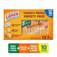 Lance Sandwich Crackers Captain's Wafers Variety Pack 10 Individual Packs Perspective: Main