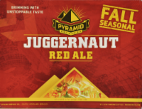 Pyramid Fall Seasonal Beer Juggernaut Red Ale Perspective: front