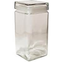 2 Quart Anchor Square Jar with Glass Lid | 4 Pack