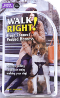 Walk Right! Medium Black Front-Connect Padded Harness