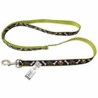 Pet Attire Ribbon Brown Paws & Bones Nylon Dog Leash Perspective: Main
