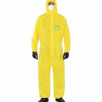 Microchem Hooded Coveralls,XL,Yellow,PE,PK25 YY23-B-92-111-05
