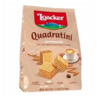 Loacker Quadratini Cappuccino Bite Sized Cream Filled Wafer Cookiers Perspective: Main