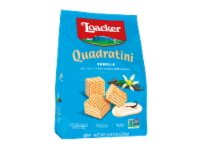Loacker Quadratini Vanilla Bite Sized Cream Filled Wafer Cookies Perspective: Main