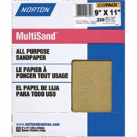 Norton MultiSand 11 in. L x 9 in. W 220 Grit Aluminum Oxide All Purpose Sandpaper 25 pk -
