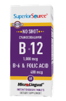 Superior Source No Shot B-12 with B6 and Folic Acid Dissolving Tablets