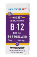 Superior Source No Shot B-12 with B-6 & Folic Acid Dissolving Tablets 1000mcg