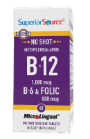 Superior Source No Shot B-12 with B6 and Folic Acid Dissolving Tablets 800mg