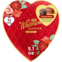 WHITMAN'S SAMPLER Valentine's Day Red Floral Heart Assorted Milk & Dark Chocolate Candy Gift Box Perspective: Main
