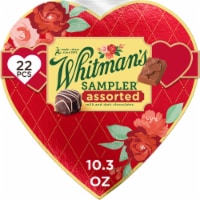 WHITMAN'S SAMPLER Valentine's Day Red Floral Heart Assorted Milk & Dark Chocolate Gift Box Perspective: Main