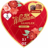 WHITMAN'S SAMPLER Valentine's Day Red Floral Heart Assorted Milk & Dark Chocolate Gift Box Perspective: Main