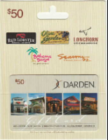 Darden Restaurants $50 Gift Card Perspective: front