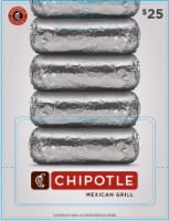 Chipotle Mexican Grill $25 Gift Card