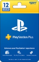 PlayStation® Plus 12 Month $59.99 Gift Card