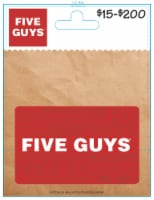 Five Guys $15-$200 Gift Card