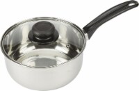 GoodCook® Stainless Steel Saucepan with Lid - Silver / Black