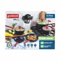GoodCook ProEase Nonstick 12 Piece Cookware Set with Utensils, Black Perspective: Main