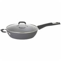Bialetti Impact Deep Sauté Pan with Glass Lid - Black