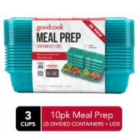 GoodCook® Meal Prep Two-Compartment Food Storage Containers - Turquoise