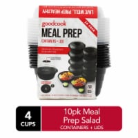 GoodCook® Meal Prep Salad Bowl Container with Dressing Cups - Black Perspective: Main