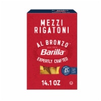 Barilla Al Bronzo Mezzi Rigatoni Non-Gmo Kosher Bronze Cut Premium Pasta Perspective: Main