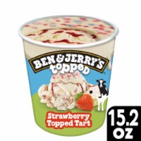 Ben & Jerry's Topped Strawberry Tart Sweet Cream with Pie Crust and White Chocolate Ice Cream