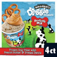 Ben & Jerry's Pontch's Mix Peanut Butter & Pretzel Swirls Frozen Dog Treat Cups Perspective: Main