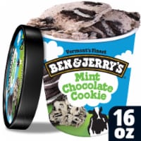 Ben & Jerry's Mint Chocolate Cookie Peppermint with Chocolate Sandwich Cookies Ice Cream