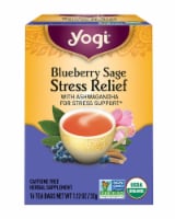 Yogi Blueberry Sage Stress Relief Organic Herbal Tea Bags Perspective: Main