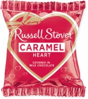 Russell Stover Caramel Heart Covered with Milk Chocolate Valentine Candy Perspective: Main