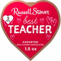 RUSSELL STOVER Valentine's Day Chalkboard Heart Milk & Dark Chocolate Candy Gift Box Perspective: Main