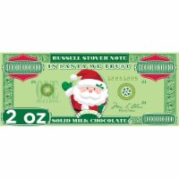 RUSSELL STOVER Christmas Santa Solid Milk Chocolate Money Bar Perspective: Main