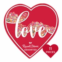 RUSSELL STOVER Valentine's Day Love Confetti Heart Assorted Milk & Dark Chocolate Gift Box Perspective: Main