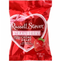 Russell Stover Strawberry Cream Heart Bar Covered in Milk Chocolate Valentine Candy Perspective: Main
