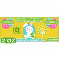 RUSSELL STOVER Easter Bunny Money Solid Milk Chocolate Candy Bar Perspective: Main