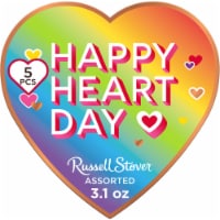 RUSSELL STOVER Valentine's Day Tween Heart Assorted Milk & Dark Chocolate Candy Gift Box Perspective: Main
