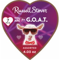 RUSSELL STOVER Valentine's Day Pet Meme Heart Assorted Milk & Dark Chocolate Gift Box Perspective: Main