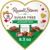 RUSSELL STOVER Valentine's Day Sugar Free Heart Assorted Chocolate Candy Gift Box Perspective: Main