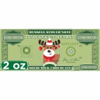 RUSSELL STOVER Christmas Reindeer Solid Milk Chocolate Candy Money Bar Perspective: Main