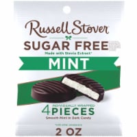 RUSSELL STOVER Sugar Free Dark Chocolate Mint Patties Candy, 2 oz bag Perspective: Main