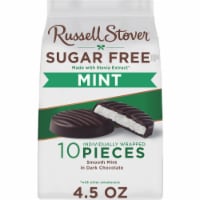 RUSSELL STOVER Sugar Free Dark Chocolate Mint Patties Candy, 4.5 oz bag Perspective: Main