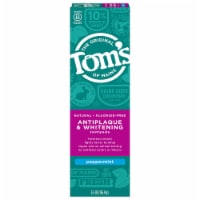 Tom's of Maine Fluoride-Free Antiplaque & Whitening Natural Toothpaste Peppermint