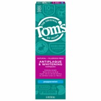 Tom's of Maine Fluoride-Free Antiplaque & Whitening Natural Toothpaste Peppermint