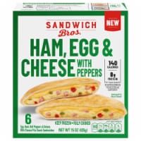Sandwich Bros. Ham Egg Cheese & Pepper Pita Snack Breakfast Sandwich Perspective: Main