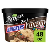 Breyers 2 in 1 Snickers M&M's Minis Light Caramel and Chocolate Ice Cream Perspective: Main