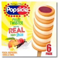 Popsicle Fruit Twister Peach Raspberry Vanilla Swirl Fruit & Milk Ice Pops Perspective: Main