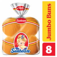 Sunbeam Jumbo Hamburger Buns, Enriched White Bread Burger Buns, 8 Count Perspective: Main