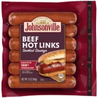 Johnsonville® Fully Cooked Beef Smoked Sausage Hot Links Perspective: Main