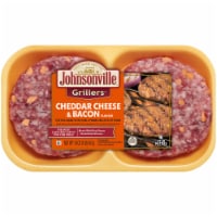 Johnsonville® Grillers Cheddar Cheese & Bacon Bratwurst Pork Sausage Patties Perspective: Main